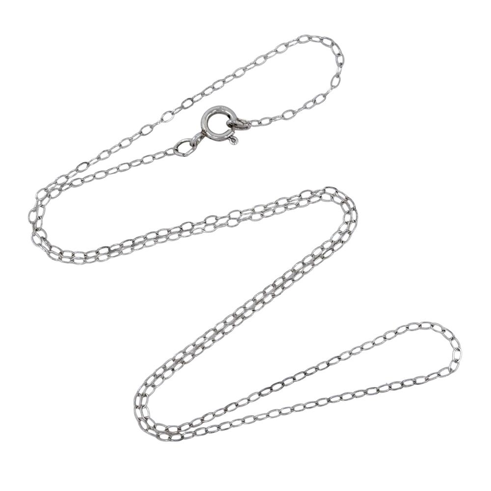 Vintage Sterling Silver 925 1.3mm Cable Link Chain Necklace 16"